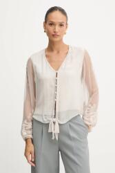 GUESS felső selyemkeverékből CAMILLA bézs, nyomott mintás, W5YH0V WE550 - bézs S