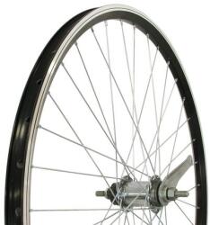 Neuzer kerék 26-os hátsó szimpla falú remerx fekete felni menetes acél agy kontrás ezüst