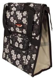  Táska csomagtartóra 1részes fekete/ fehér virágos 35x14x30cm
