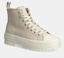 Calvin Klein velúr teniszcipő LUGGED HYBRID MID LACEUP SUEDE - bézs Női 37