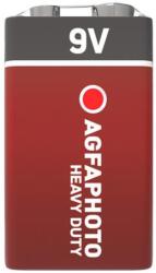 AgfaPhoto Elem, 9V, 1 db, féltartós (szén-cink), zsugor, AGFAPHOTO "Heavy Duty (APF9VS) - nyomtassingyen