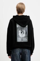 HUGO BOSS pamut melegítőfelső fekete, nyomott mintás, kapucnis, 50554966 - fekete L