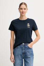 Tommy Hilfiger pamut póló sötétkék, WW0WW46153 - sötétkék M