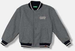 Benetton gyerek bomberdzseki gyapjúval - szürke 170