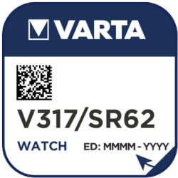 VARTA V317 SR516SW 1, 55V Ezüst Oxid óraelem (Varta-V317)