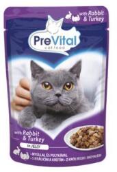 PreVital Macskaeledel, alutasakos, felnőtt macskáknak, 100 g, PREVITAL, nyúl és pulyka aszpikban (032-003-000-0014) - mystock
