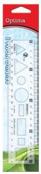 Optima Sablon vonalzó OPTIMA 20cm (53016A)
