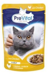 PreVital Macskaeledel, alutasakos, felnőtt macskáknak, 100 g, PREVITAL, csirke aszpikban (032-003-000-0013) - mystock