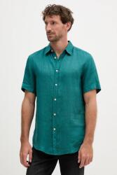 Benetton len ing galléros, fehér, regular, 5BKU5QJH8 - türkiz M