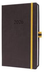 Sigel Naptár, A5, heti, 2026, kemény borító, SIGEL "Linescape", szürke-sárga (L2603) - tonerpiac