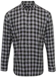 Premier Workwear Férfi pamut kockás ing - Acélszürke / fekete | S (PR250-1000226907)