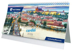 Victoria Naptár, asztali, álló, VICTORIA OFFICE "Európa Csodái" (2026 évi) (VI6AS-ECFAL-HH) - tonerpiac