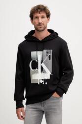 Calvin Klein pamut melegítőfelső férfi, nyomott mintás, kapucnis - fekete M