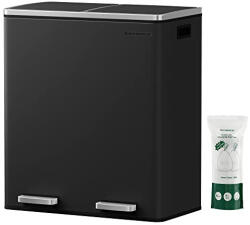 SONGMICS Szelektív szemeteskuka 2x30L, fekete (LTB60BK)