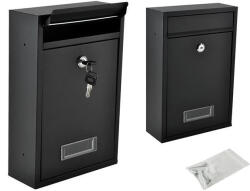 Malatec postaláda, fekete színben, festett, zárható, téglalap alakú, 8, 5 x 21, 7 x 32 cm (00084)