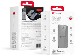 Forcell MagSafe kompatibilis külső akkumulátor Forcell F-Energy SuperSlim F10K8 QC4.0 PD3.0 15W 10000 mAh szürke