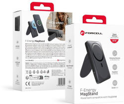 Forcell F-Energy MagSafe kompatibilis külső akkumulátor MagStand F10K2 QC3.0 PD 5A 20W 10000 mAh fekete