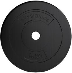 Physionics Súlytárcsa 2 x 15 kg 31 mm műanyag fekete (WEIGHT-2x15 (30/31)) - gorillasports Súlytárcsa
