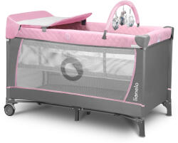 Lionelo Utazóágy pelenkázóasztallal - rózsaszín