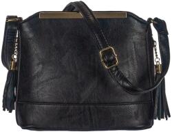 Monica Co Merevített, kisebb fekete női műbőr válltáska Monica co (z 008-3 black)