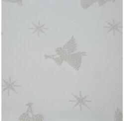 EUROFIRANY Karácsonyi asztali futó jacquard anyagból angyalos mintával Krémszín 135x180 cm