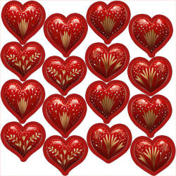 Takoy Panel karácsonyi díszekhez pamut piros szívek