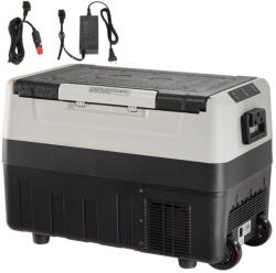 VEVOR Kompresszoros kettős vezérlésű, gurulós autós hűtőláda 35 literes, kétzónás kivitel -20 °C-ig elektromos hűtő/fagyasztó 12/24 V - T35K (HUTOSZEKRENY_840349925424)