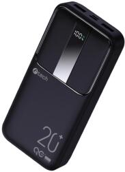 C-TECH PBPD-20 POWERBANK 20.000 mAh 22, 5W QUICK CHARGE/POWER DELIVERY 3.0 FEKETE (PBPD-20) - dvdlemezbolt