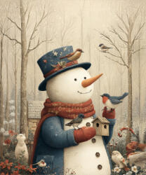 Takoy Szabadidő anyag Takoy PANEL hóember és madarak 50x60 cm