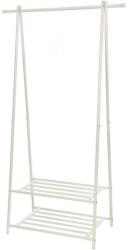 Klubfotel Fém ruhaállvány 2 polccal - fehér