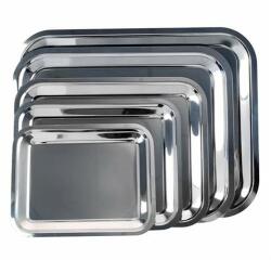  Tálca szögletes rozsdamentes acél krómozott 35 x 28 cm (1605SIS003) - fotoland