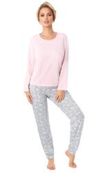 Donna Bunny női pamutpizsama, hosszú, rózsaszín, XL