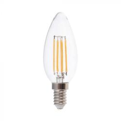 V-TAC Átlátszó LED izzó filament COG E14 C35 4W 4000K gyertya - 214413 (214413)