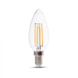 V-TAC Átlátszó LED izzó filament COG E14 C35 4W 3000K gyertya - 214301 (214301)