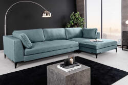 Lunado Sarok ülőgarnitúra Lunado XL 315 cm 3 kékeszöld bársony