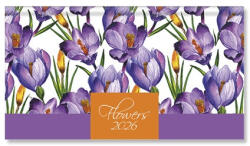 PD Calendar Határidőnapló Period Flowers Zsebnaptár fekvő Purple papír 2026