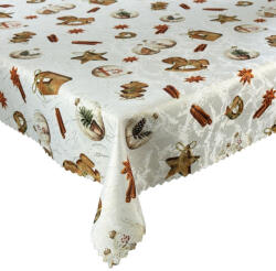  Karácsonyi asztalterítő foltálló 140x180 cm bézs - arany mintás
