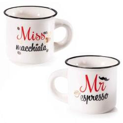 AFI Miss-on Macchiata / Mr espresso kávésbögre szett - 70 ml 2 darabos (IMO-AFI-721406MISS-MRESPRESSO)