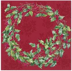 Ihr ILEX WREATH papírszalvéta csomag 33x33cm, Piros (L1094310)