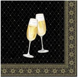 Ihr GOLDEN DRINKS papírszalvéta csomag 33x33cm, Fekete (L1062679)