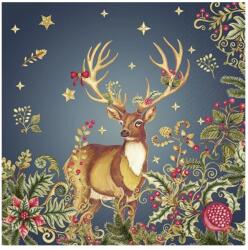 Ihr OPULENT DEER papírszalvéta csomag 33x33cm, Kék (L1088040)