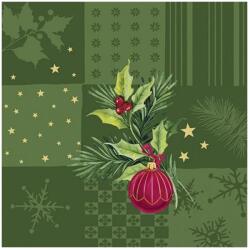 Ihr CHRISTMAS ELEMENTS SQUARES papírszalvéta csomag 33x33cm, Zöld (L1096320)