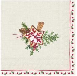 Ihr CHRISTMAS MEDALLION papírszalvéta csomag 33x33cm, Krém (L1095660)