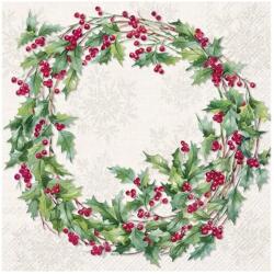 Ihr ILEX WREATH papírszalvéta csomag 33x33cm, Krém (L1094360)