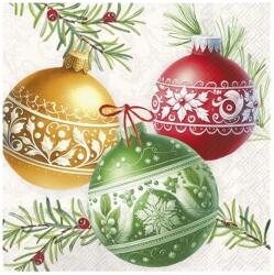 Ihr CHRISTMAS BUBBLES papírszalvéta csomag 25x25cm, Krém (C1088360)