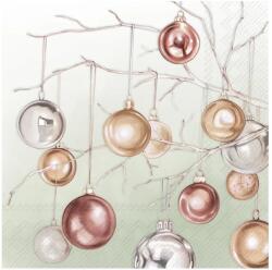 Ihr COPPER BAUBLES papírszalvéta csomag 33x33cm, Zöld (L1061320)
