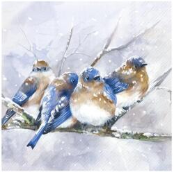 Ihr CUDDLY BIRDIES papírszalvéta csomag 33x33cm, Kék (L1053540)