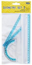 Educa Vonalzókészlet, 20 cm egyenes vonalzó, szögmérő, 45°, 10 cm-es és 60°, 14 cm-es háromszög vonalzó, 4 db/bliszter Educa - suplix