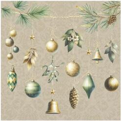 Ihr CHRISTMAS DECORATIONS papírszalvéta csomag 33x33cm, Barna (L1088239)