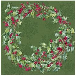 Ihr ILEX WREATH papírszalvéta csomag 33x33cm, Zöld (L1094320)